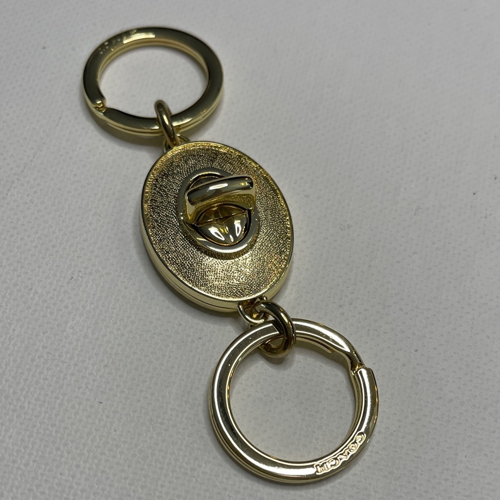 Coach Brushed Gold Valet Keychain Accessory